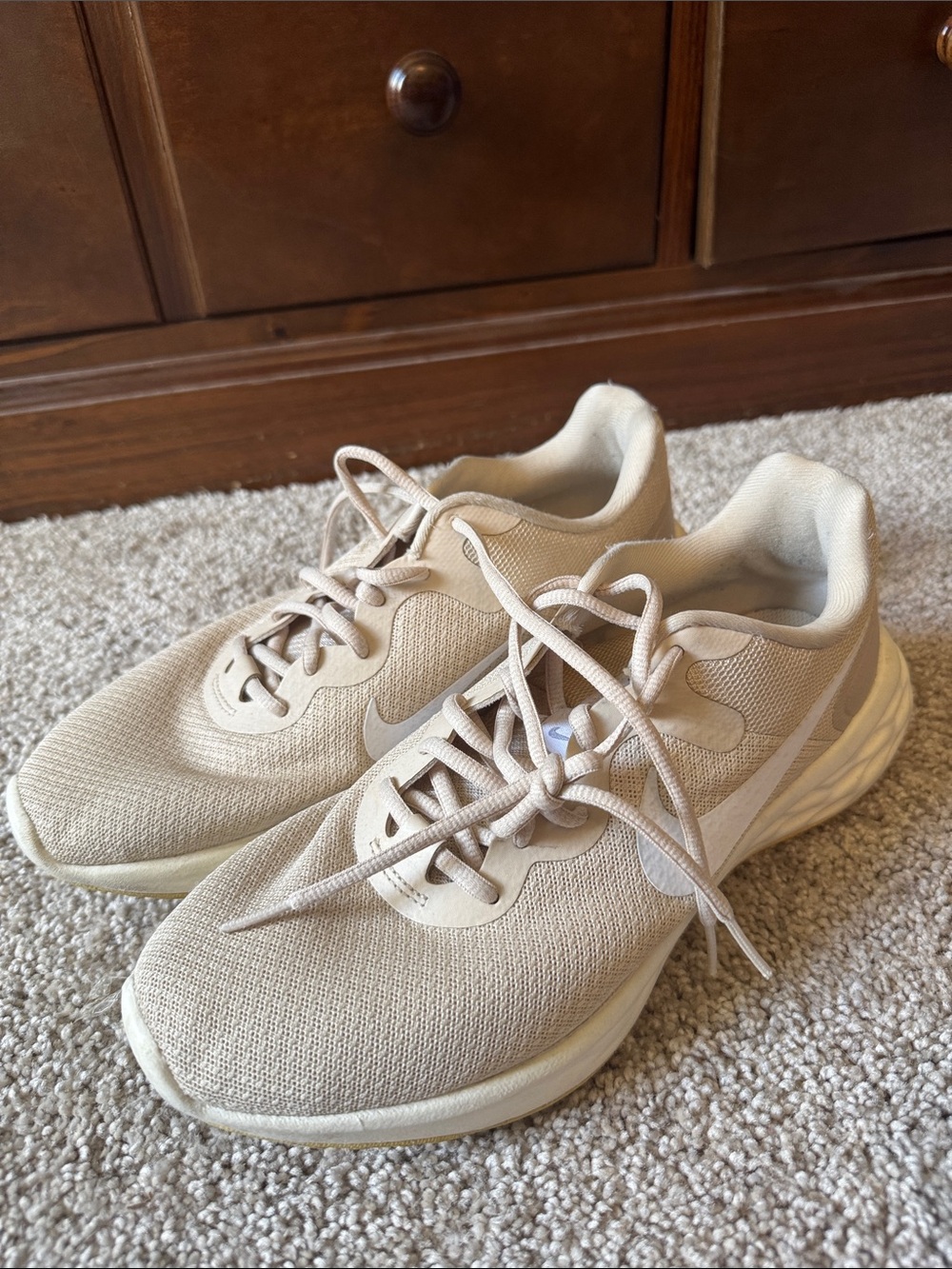 Nike Light Beige Women's Running Sneakers - Neutral Athletic Shoes